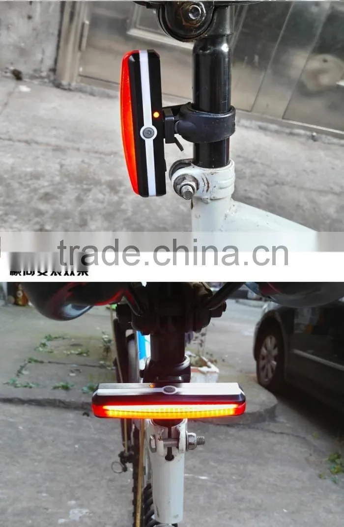 USB Rechargeable Led Bike Bicycle Laser Beam Rear Tail Light Strobe Light lamp On Bike