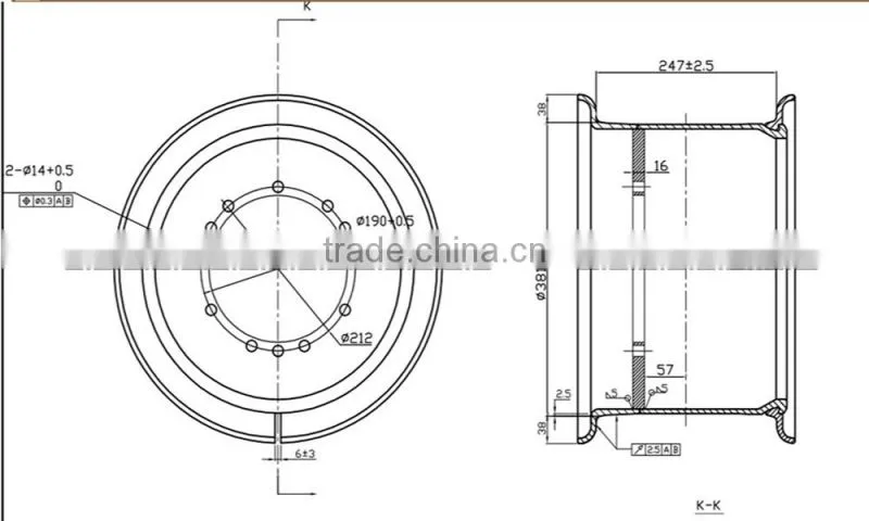 7x17 Jiujiu agricultural steel wheel rim