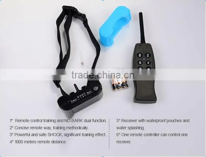 1000m Remote Control Dog Training Collar With No Bark Dual Function
