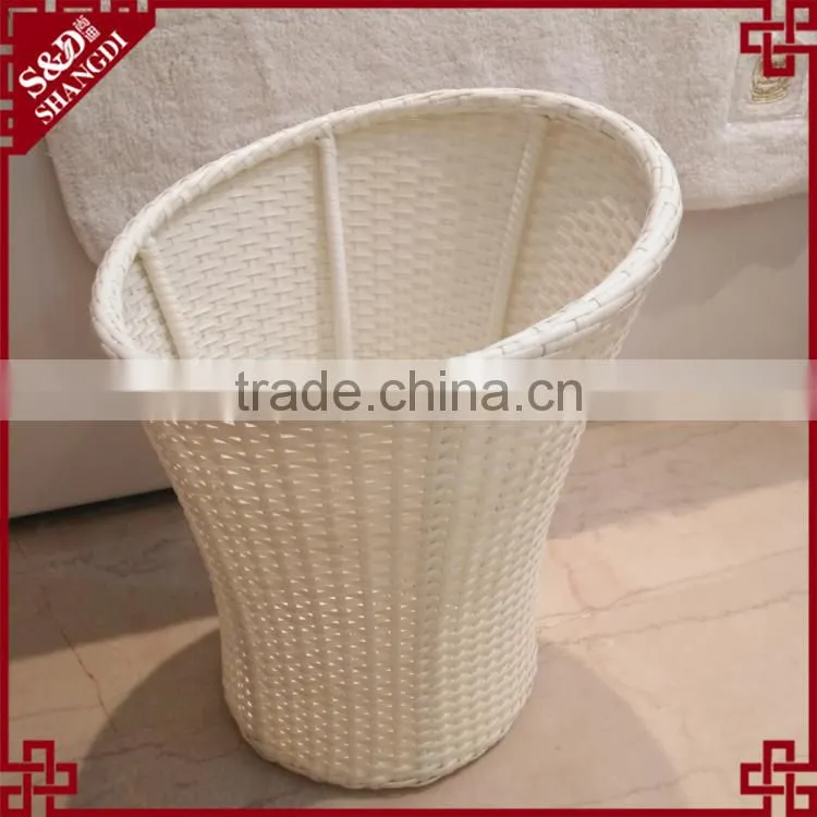 Functional large capability durable rattan craft laundry basket for hotel
