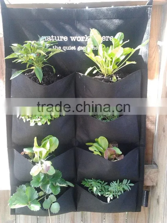 Felt Pocket Green Wall for Garden,Vertical Garden Planter - 8 Garden Pockets