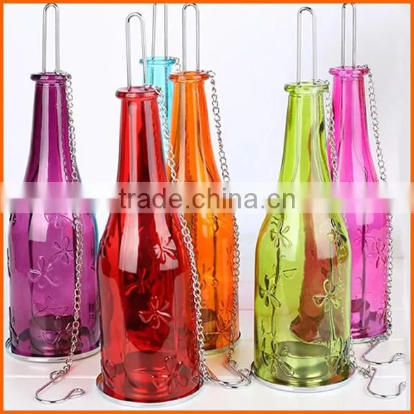 Wholesale colorful wine glass candle holders