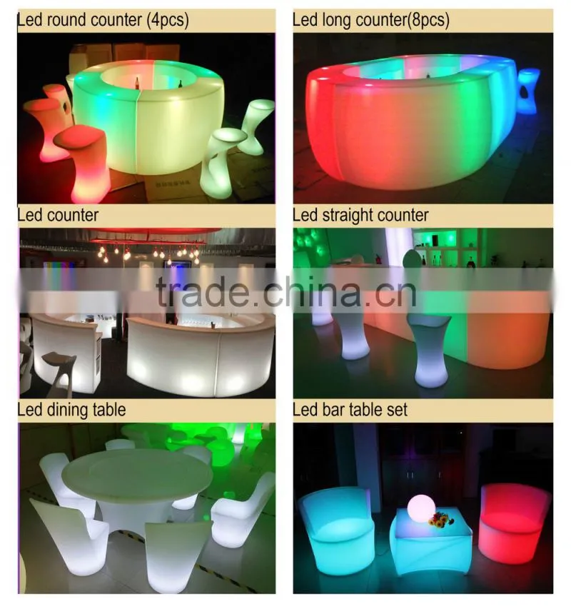 PE plastic cordless LED Sofa chair LED light up chair for TV furniture /home /nightclub bar/party