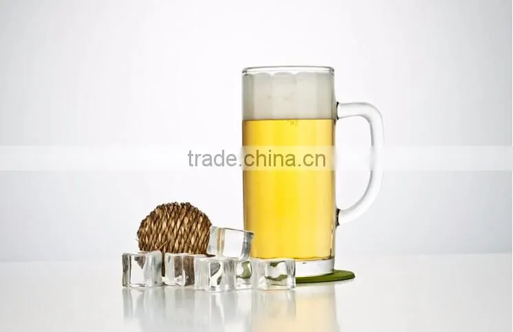 Haonai Promotional glass beer mugs with handle and custom logo