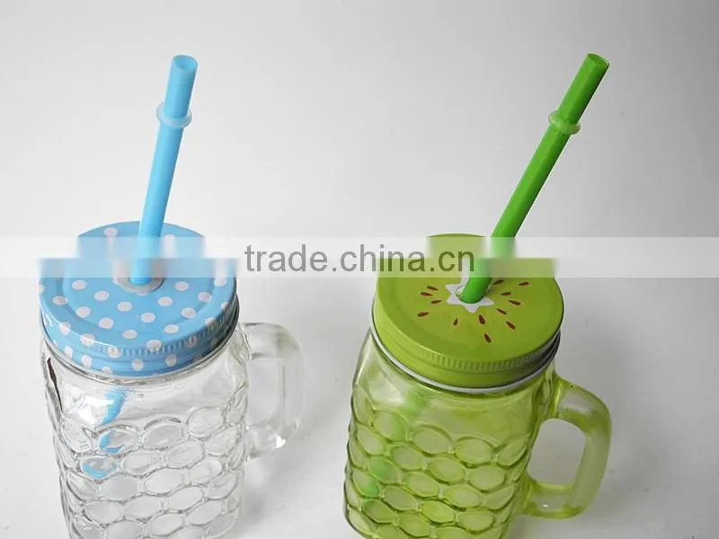 square personalized 16 ounce cambered glass drinking mug with handle