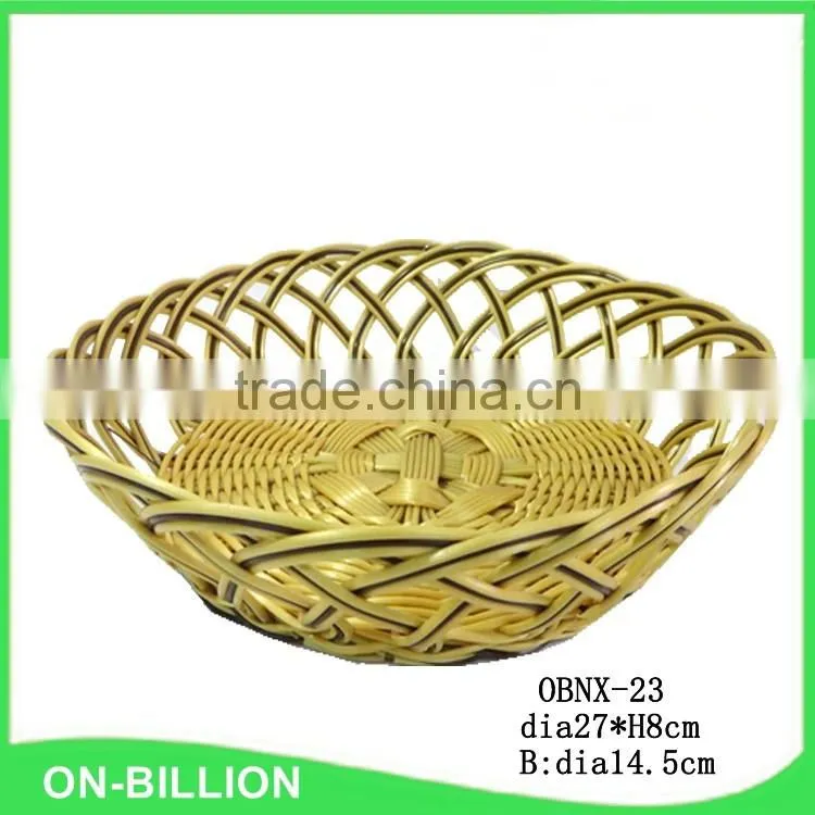 Plastic rattan material round bread basket