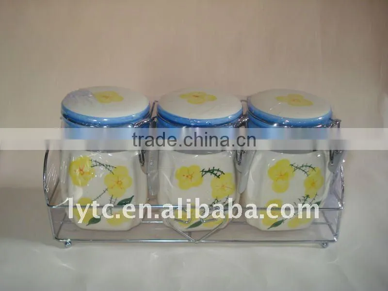 3pcs airtight ceramic canister sets