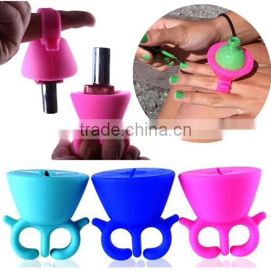Popular soft silicone nail art tools finger cots holder