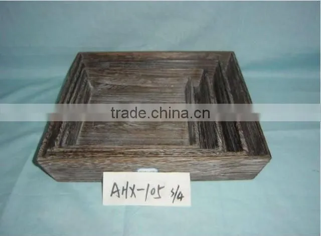 multifunctional handmade flat base wooden tray