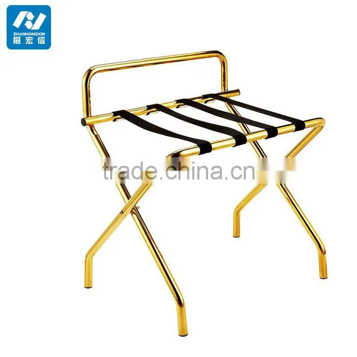 stainless steel back metal folding luggage rack for hotels