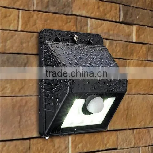 Solar outdoor lighting 8led can do customized logo with Three Intelligent Modes