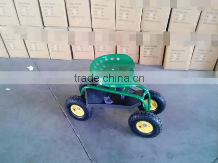 TC4501B Metal seat garden work seat cart with four wheels TC4501B