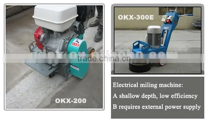 OKX-200 asphalt floor scarifying and milling machine price,gasoline asphalt scarifying and milling machine