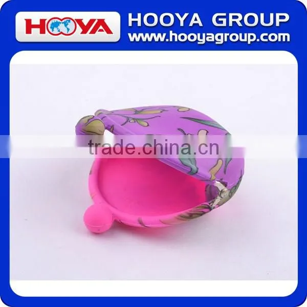 BG48516 Trendy personalized flower printed silicone coin purse clasp wallet