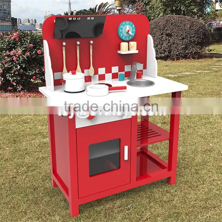 New design children play kitchen set wooden pretend play toys for kids W10C285