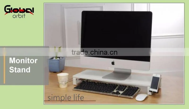 Desktop Organizer Office Glass Computer Laptop Monitor Stand Riser with USB Hubs