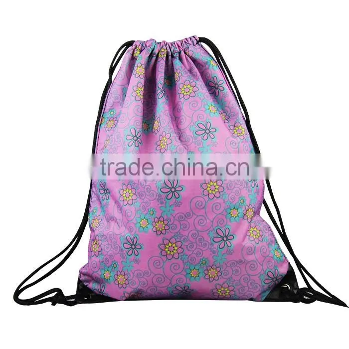 210D Polyester Drawstring Pouch Backpack Travel Bag