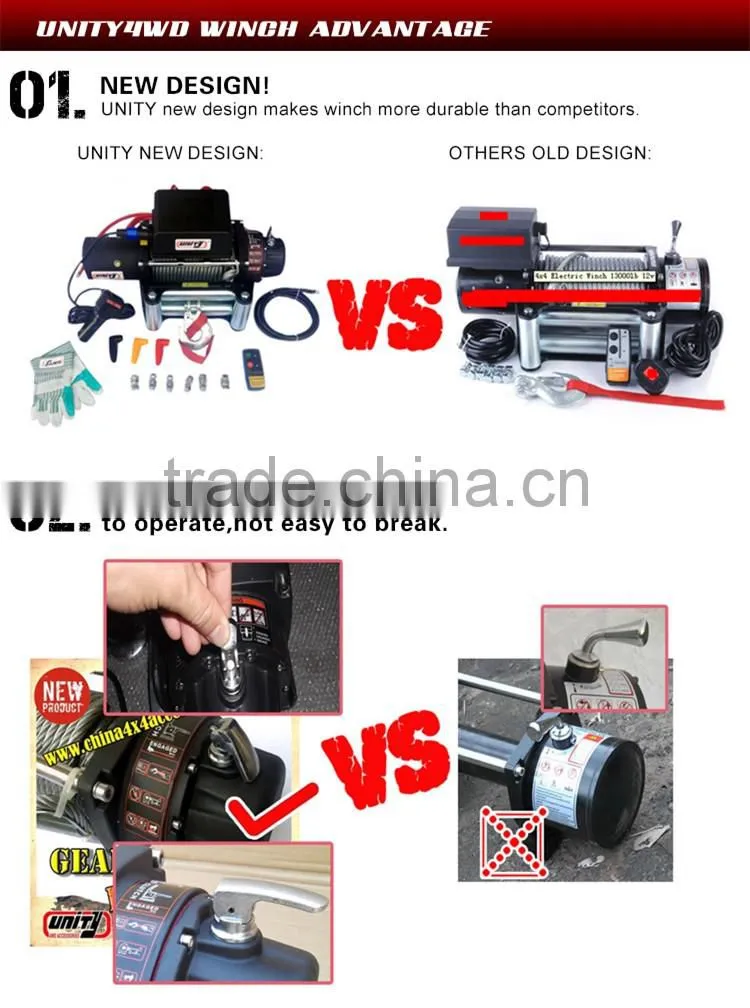 Unity professonal in OEM Brand New High Qaulity EW13500I Wireless control and Fairlead UNIVERSAL electric worm gear winch