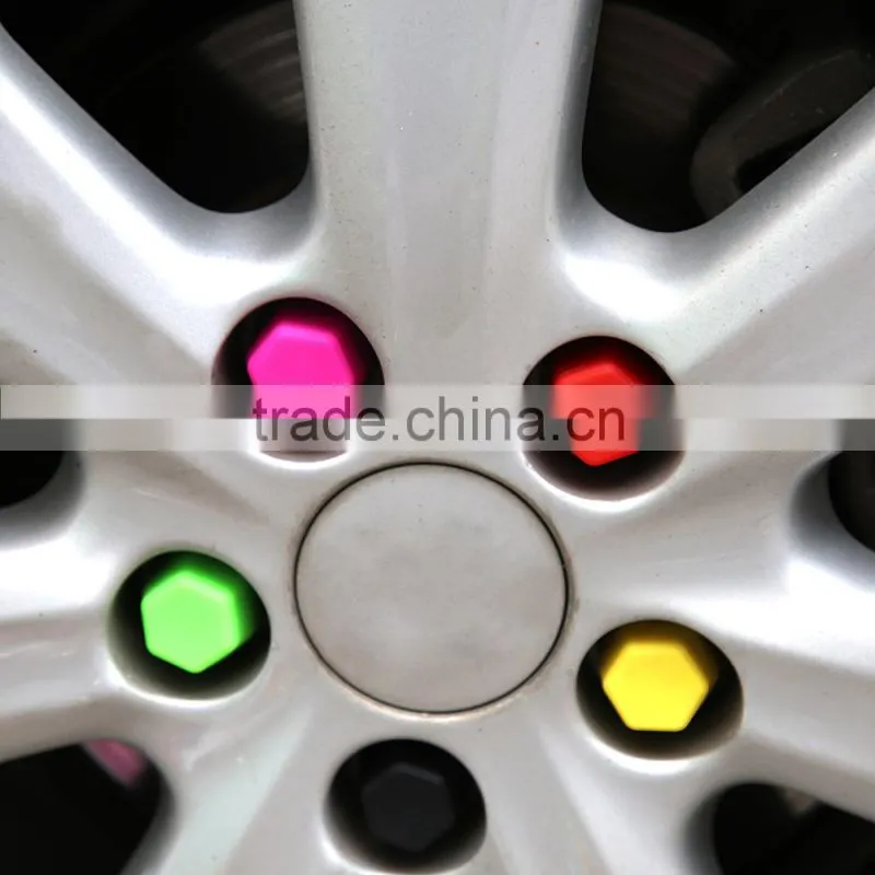 Silicone Caps Car Wheel Hub 17mm Nuts Rims Lugs Bolts Screw Rust Covers Red