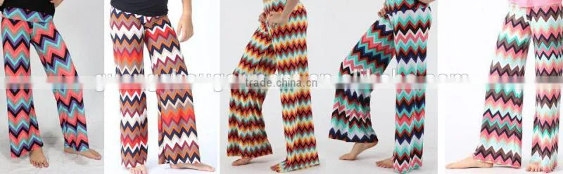 plus size adult/child wide legs yoga long pants, wholesale kids palazzo pants , unique print palazzo pants