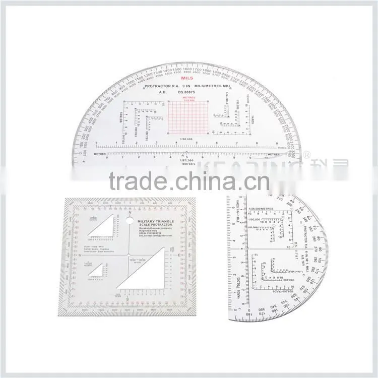 Kearing yellow plastic ruler for Military templates