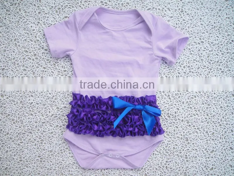 100% cotton New design Hot football bodysuit with satin ruffles for baby
