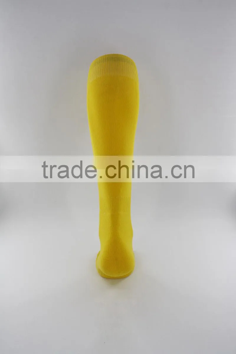 Yellow knee high nylon football socks men