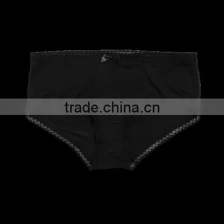 Mass style solid black moda/spandex briefs women underwear