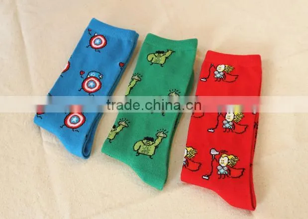 2015 the Avengers personality tide Lovers in tube socks marvel DC series of the same paragraph socks for men and wome EML-9-2041