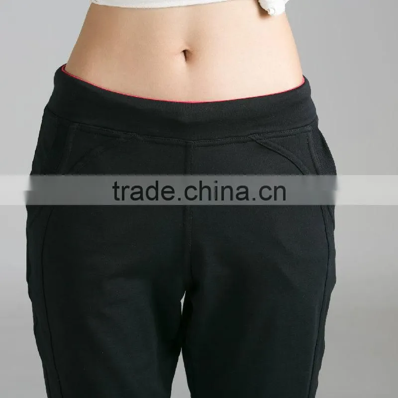Womens High Quality Fitness Yoga Black Cropped Pants