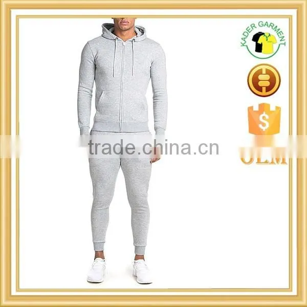 mens plain tracksuits custom high quality gym tight fit tracksuit in China