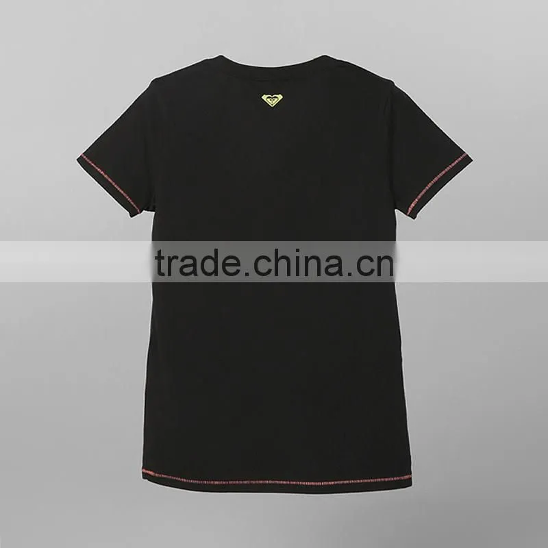 women's v-neck letter print tshirt