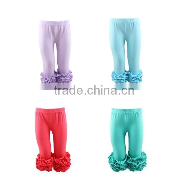 Latest colorful design ruffle baby icing ruffle pants cotton pants