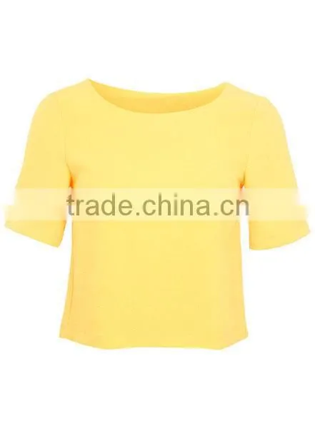 Bright Orange Wholesale Plain Lady Crop Top