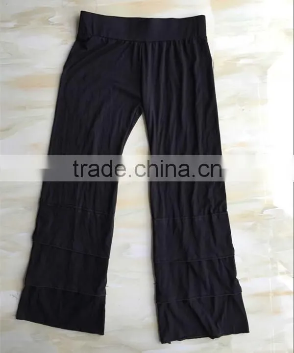 2015 women comfortable navy blue ruffle pants fashion lady yoga pants YW-123