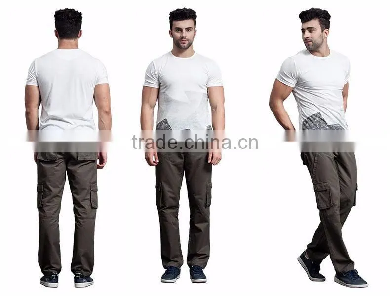 Wholesale price trade assurance nice workmanship promotional mens baggy cargo pants with bellows pockets