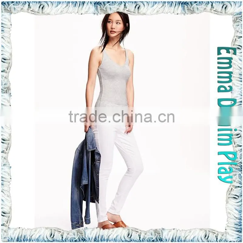 Top Style Simple Design High Quality Grey Fabric Slim Fitness Womens No Sleeves Tank T-Shirts