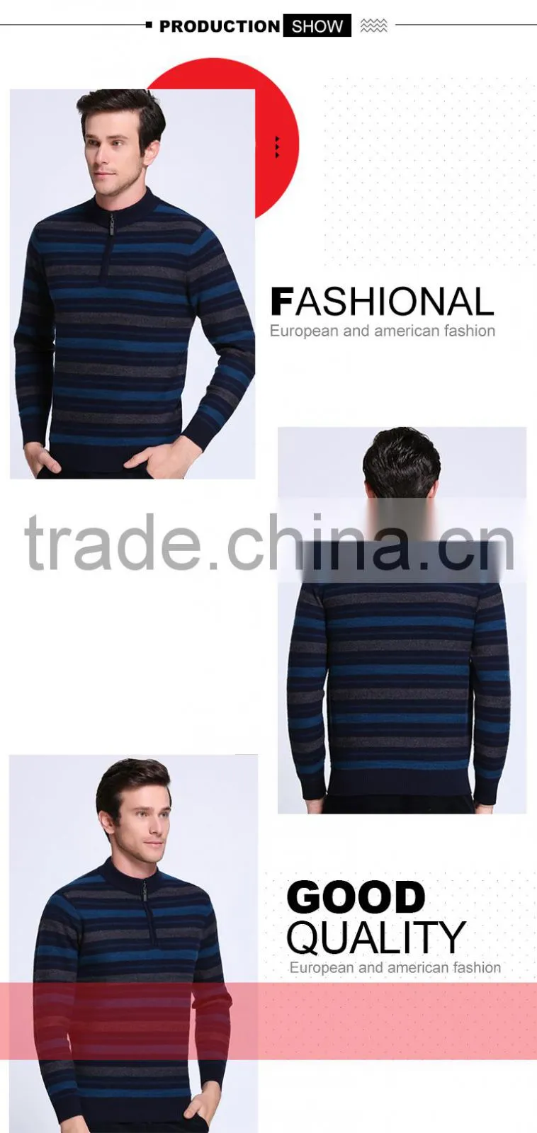 long sleeve stripe round collar pullover model sweater for men with best prices