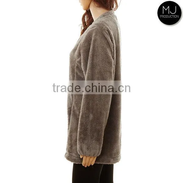 Wholesale Winter Girls Sweater Jacket Monogrammed Sherpa Fleece Quarter Zip Pullover Woman Clothing
