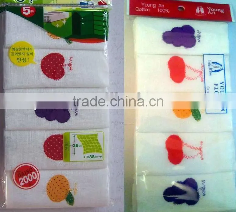 100% Cotton Towel Cheese Cloth and Kitchen Cloth 38CM X 38CM 5PCS/Bag In Stock