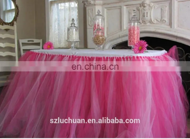 New Arrival Hot Pink Beautiful Rainbow Table Skirts