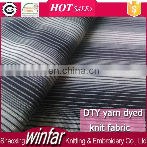 Winfar Textile Oekotex certificate yarn dye DTY jersey 100 polyester knit fabric for underpants