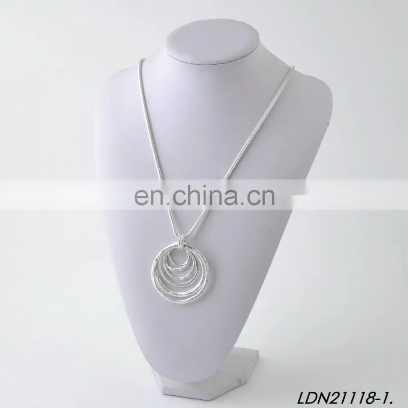 Leather Concentric Rings Necklace Christmas Gift For Mom-Bohemian Stainless Steel necklace
