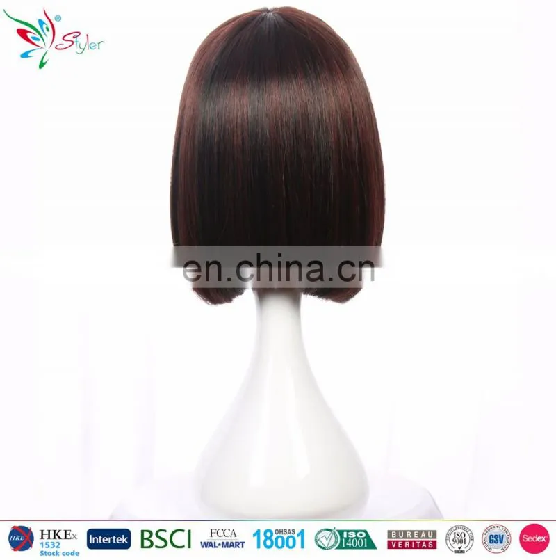 Styler Brand sexy ladies cosplay party wigs for sale brown color short bob wig