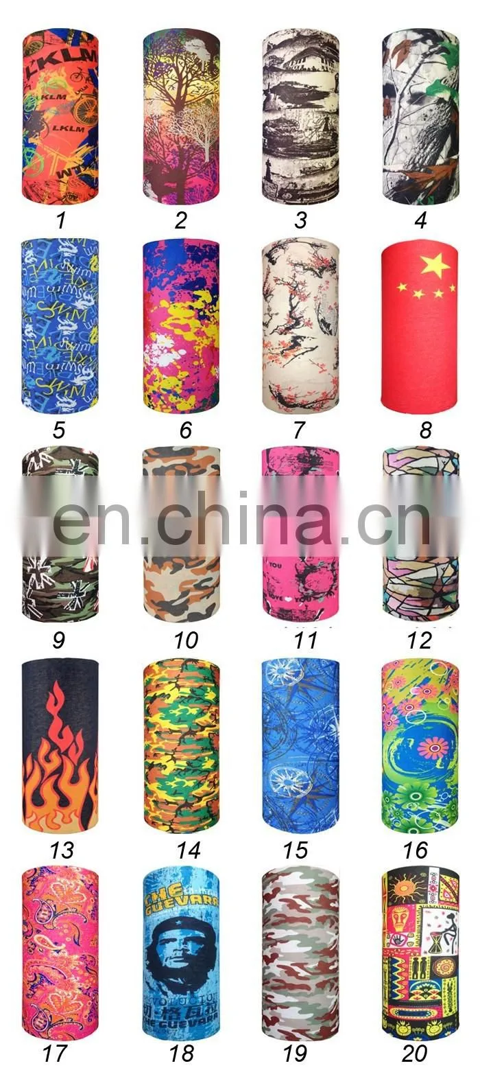 custom logo printed tube turban Army camouflage scarf soldiers' scarf