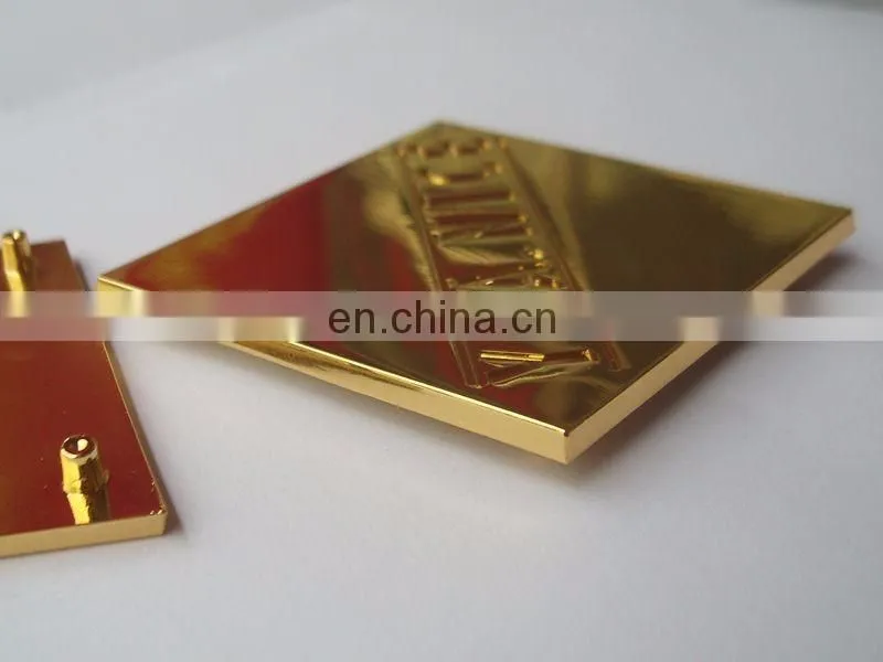 Fashion custom metal logo label handbag metal logo plates