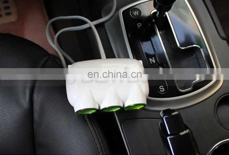 3 Way Auto Dual USB Port Car Cigarette Lighter Socket Adapter Charger for iPhone Samsung Phone
