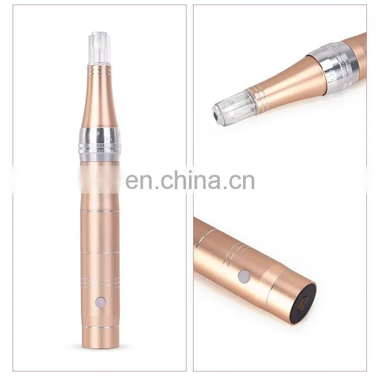 3 Color Derma Pen Electric Machine Five Stage Charging Micro Needle Beauty Instrument