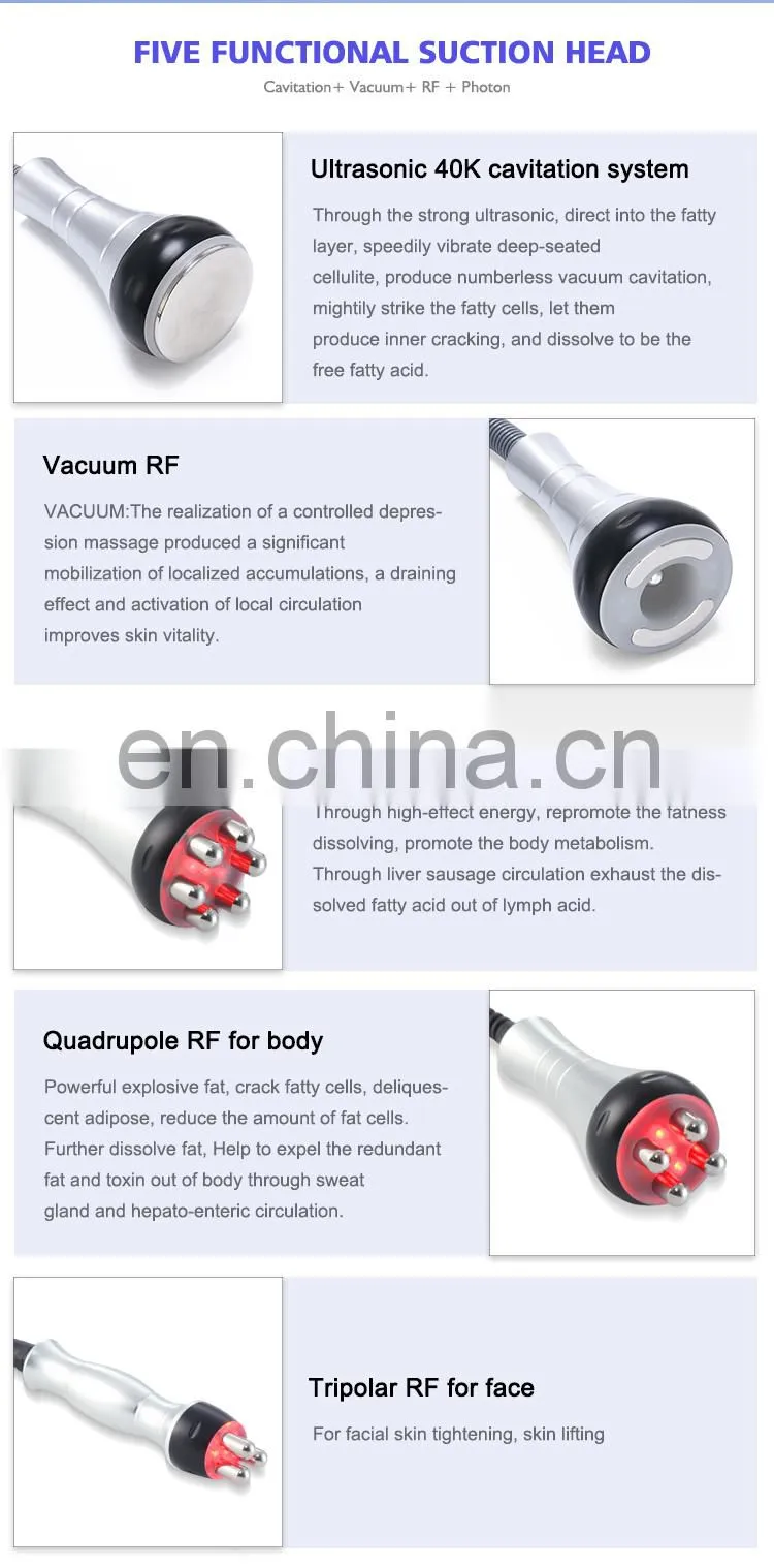 Wholesale Portable 5 in 1 40khz vacuum cavitation and rf lifting slimming machine
