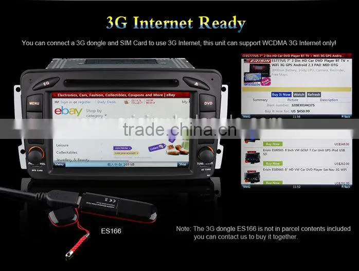 Erisin ES7507M 7" 2 Din Car Media Player for G-Class W463
